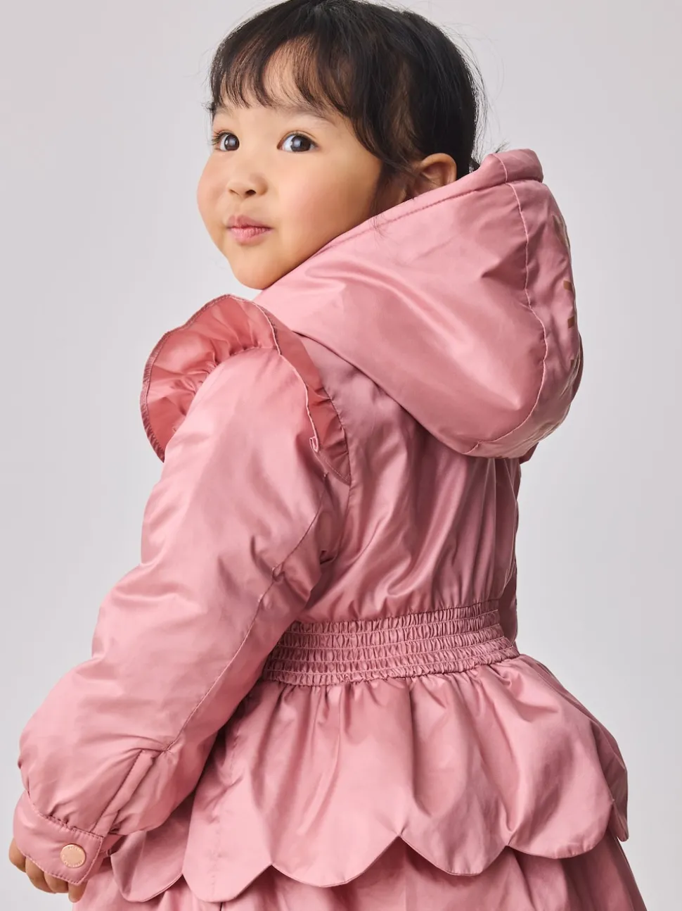 Baker by Ted Baker Pink Shower Resistant Lightweight Scallop Raincoat