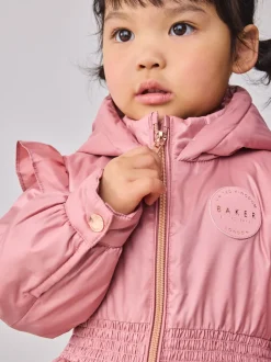 Baker by Ted Baker Pink Shower Resistant Lightweight Scallop Raincoat