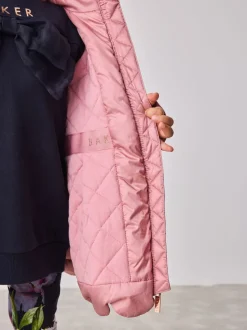 Baker by Ted Baker Pink Shower Resistant Lightweight Scallop Raincoat