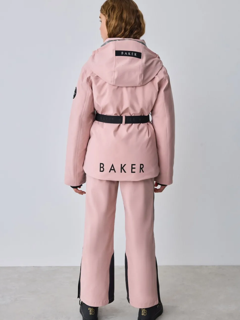 Baker by Ted Baker Pink Waterproof Belted Padded Ski Jacket