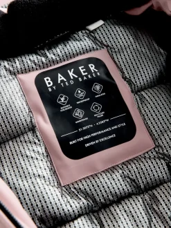 Baker by Ted Baker Pink Waterproof Belted Padded Ski Jacket