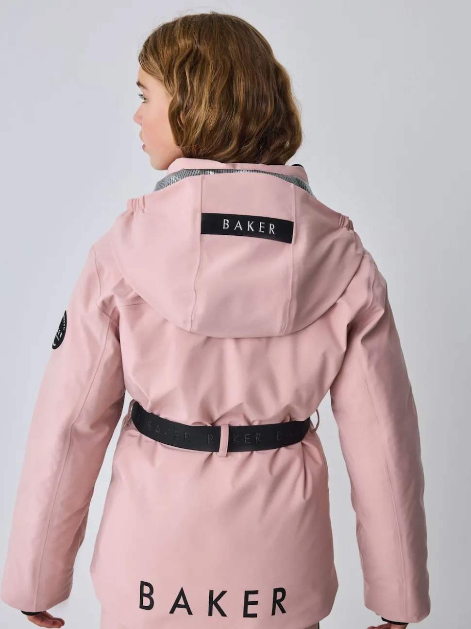 Baker by Ted Baker Pink Waterproof Belted Padded Ski Jacket