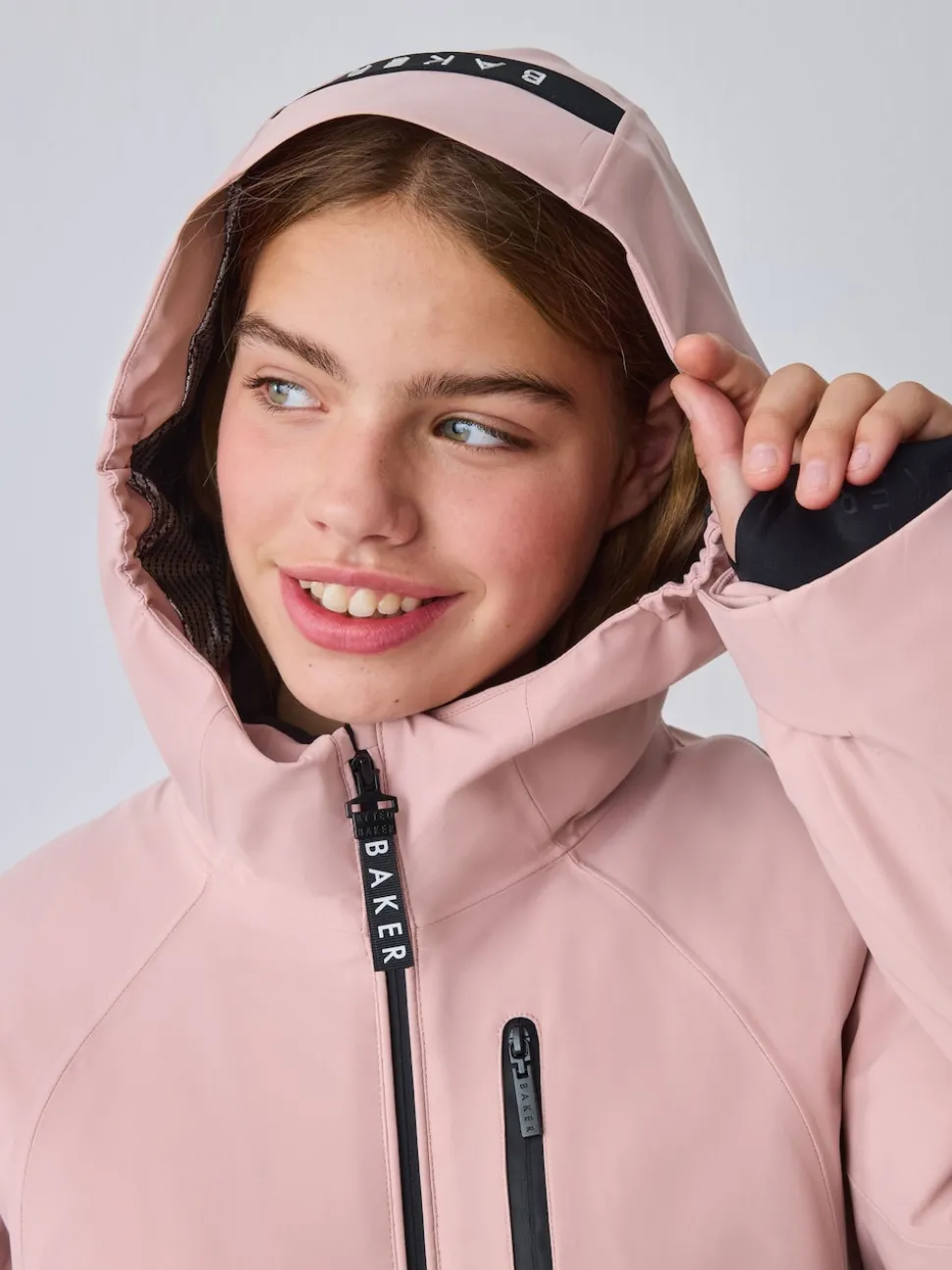 Baker by Ted Baker Pink Waterproof Belted Padded Ski Jacket