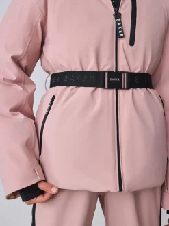 Baker by Ted Baker Pink Waterproof Belted Padded Ski Jacket
