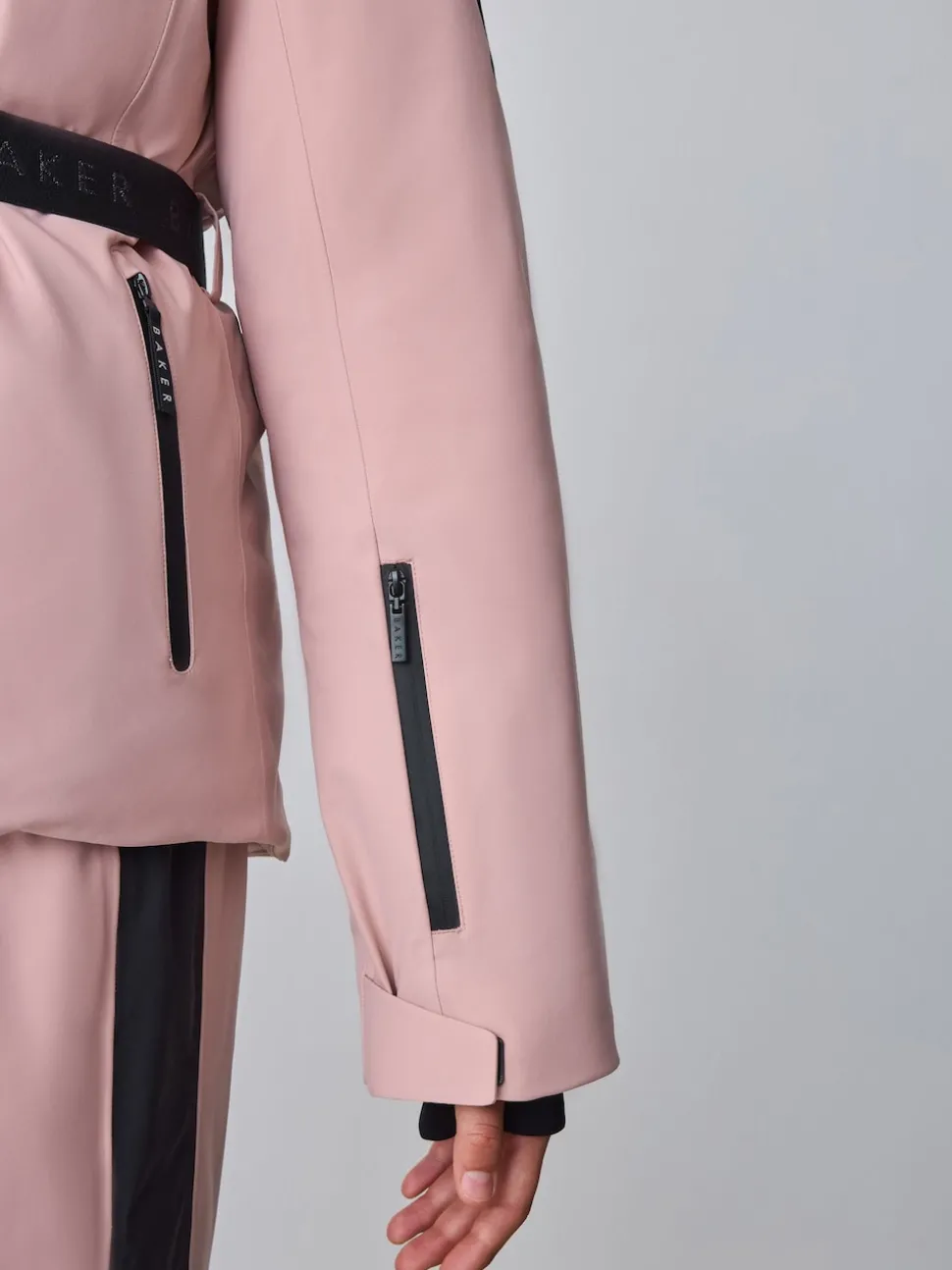 Baker by Ted Baker Pink Waterproof Belted Padded Ski Jacket