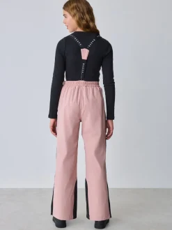 Baker by Ted Baker Pink Waterproof Logo-Tape Padded Ski Salopettes Trousers
