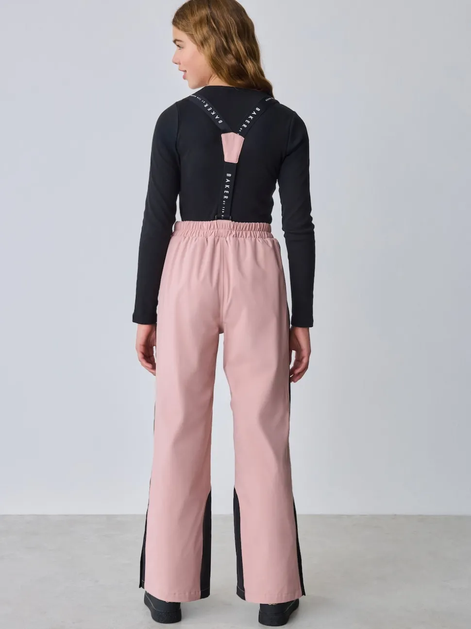 Baker by Ted Baker Pink Waterproof Logo-Tape Padded Ski Salopettes Trousers