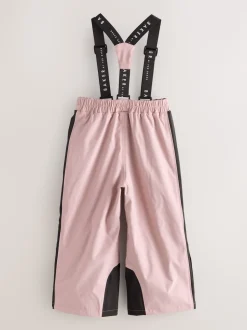 Baker by Ted Baker Pink Waterproof Logo-Tape Padded Ski Salopettes Trousers