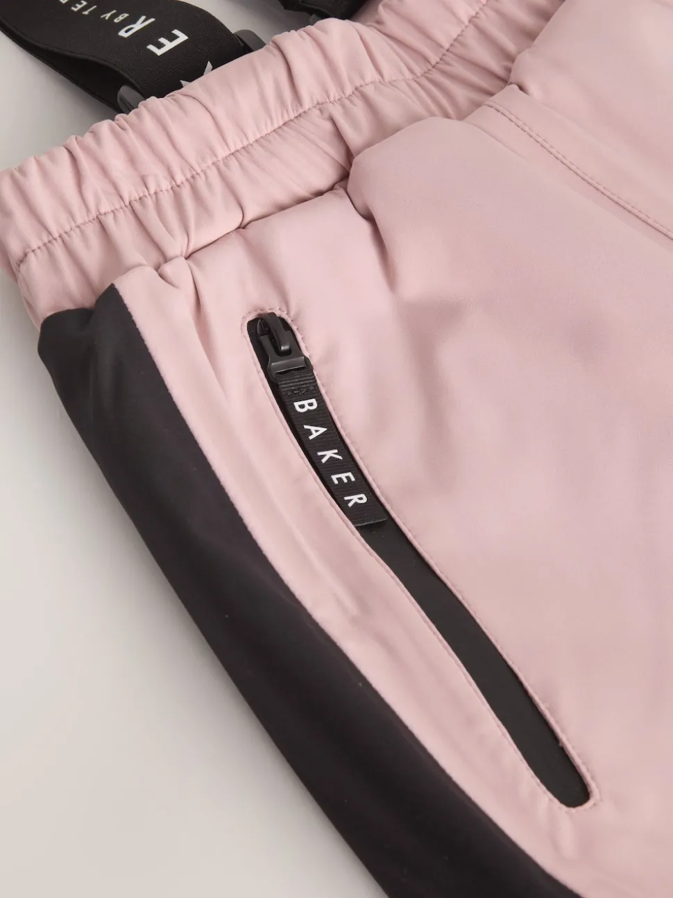 Baker by Ted Baker Pink Waterproof Logo-Tape Padded Ski Salopettes Trousers