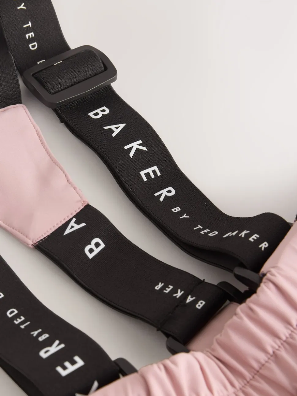 Baker by Ted Baker Pink Waterproof Logo-Tape Padded Ski Salopettes Trousers