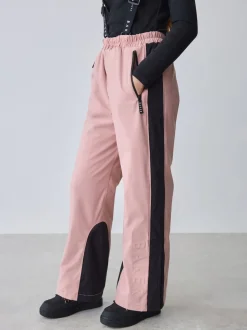 Baker by Ted Baker Pink Waterproof Logo-Tape Padded Ski Salopettes Trousers