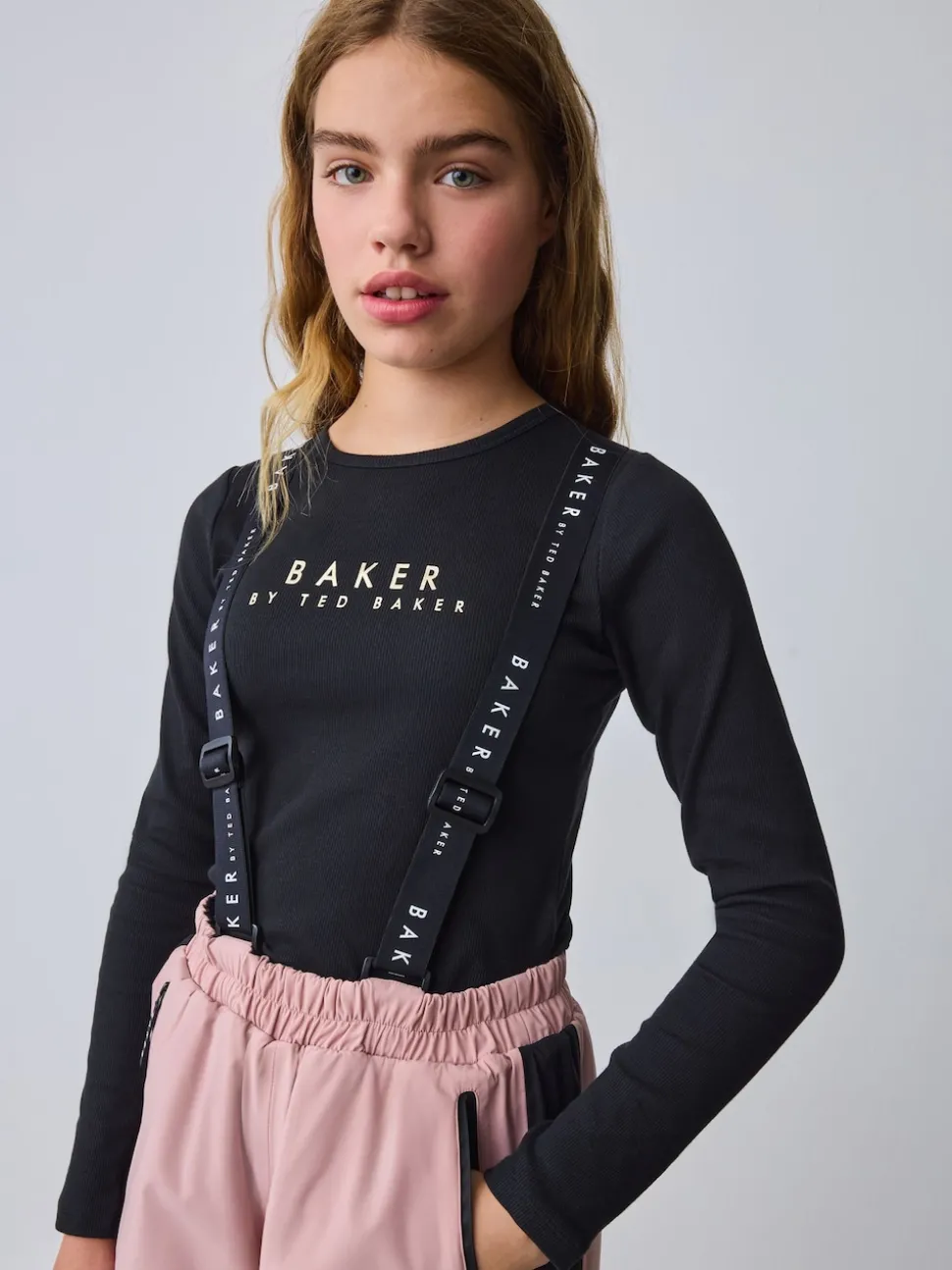 Baker by Ted Baker Pink Waterproof Logo-Tape Padded Ski Salopettes Trousers