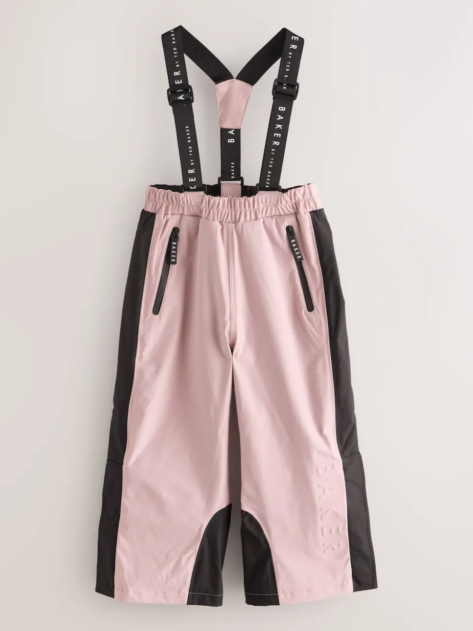 Baker by Ted Baker Pink Waterproof Logo-Tape Padded Ski Salopettes Trousers