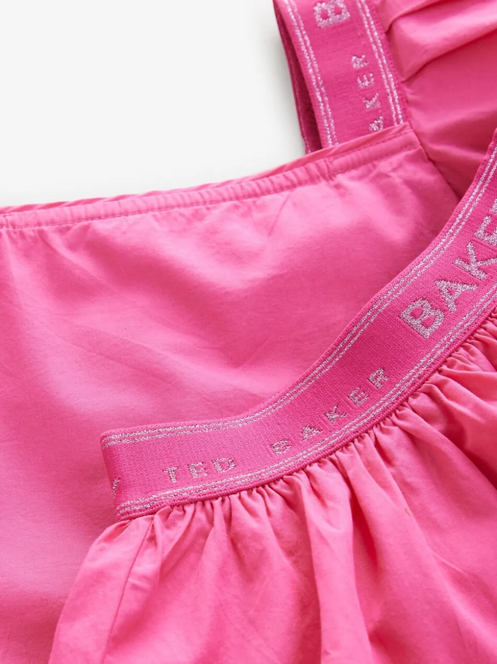 Baker by Ted Baker Pink Woven Puff Sleeve Top and Tier Skirt Set 2 Piece