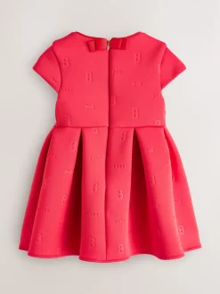 Baker by Ted Baker Red 3D Corsage Embossed Scuba Dress