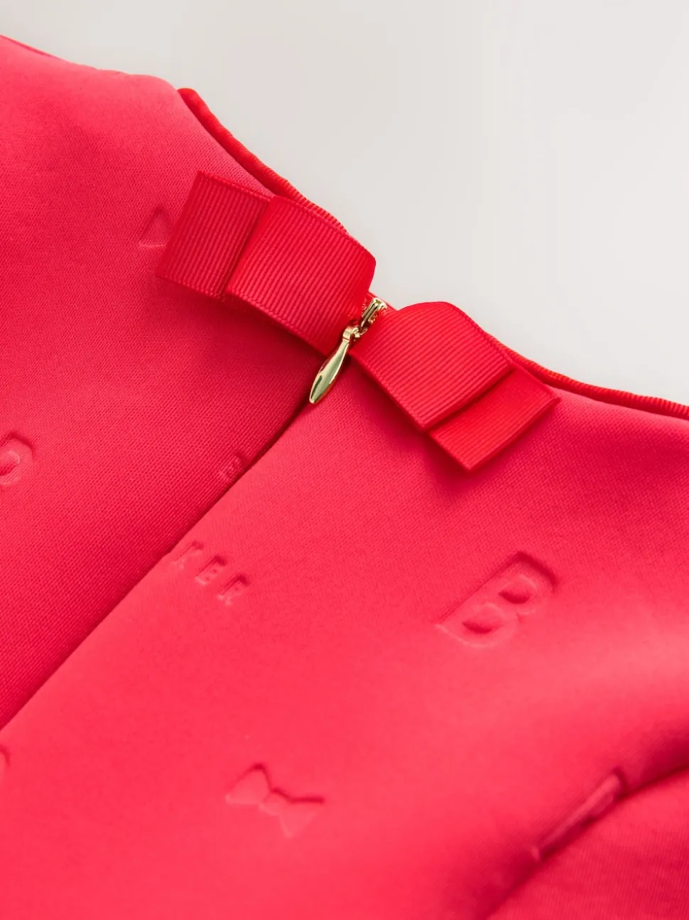 Baker by Ted Baker Red 3D Corsage Embossed Scuba Dress