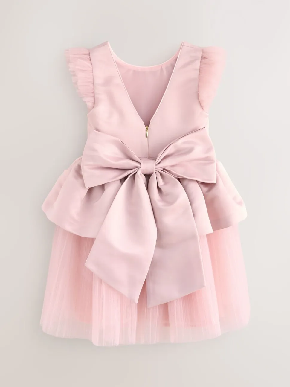 Baker by Ted Baker Satin Bow Back Peplum Tulle Occasion Dress & Scrunchie