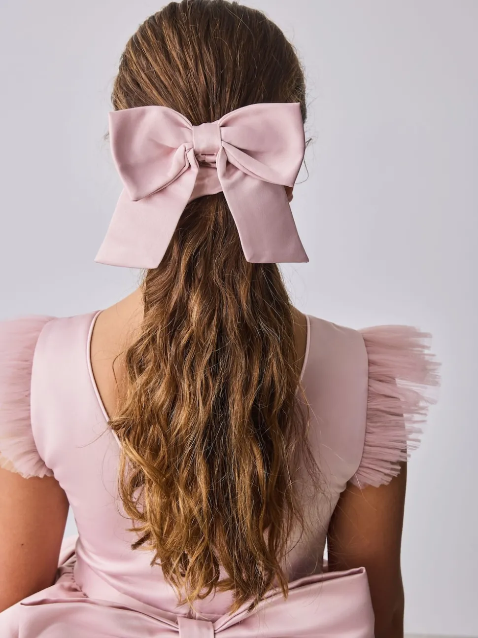 Baker by Ted Baker Satin Bow Back Peplum Tulle Occasion Dress & Scrunchie