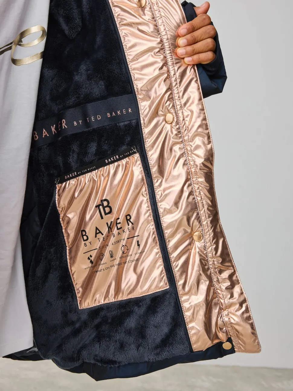Baker by Ted Baker Shower Resistant Midweight Belted Padded Coat