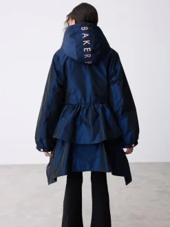 Baker by Ted Baker Shower Resistant Bow Frill Raincoat
