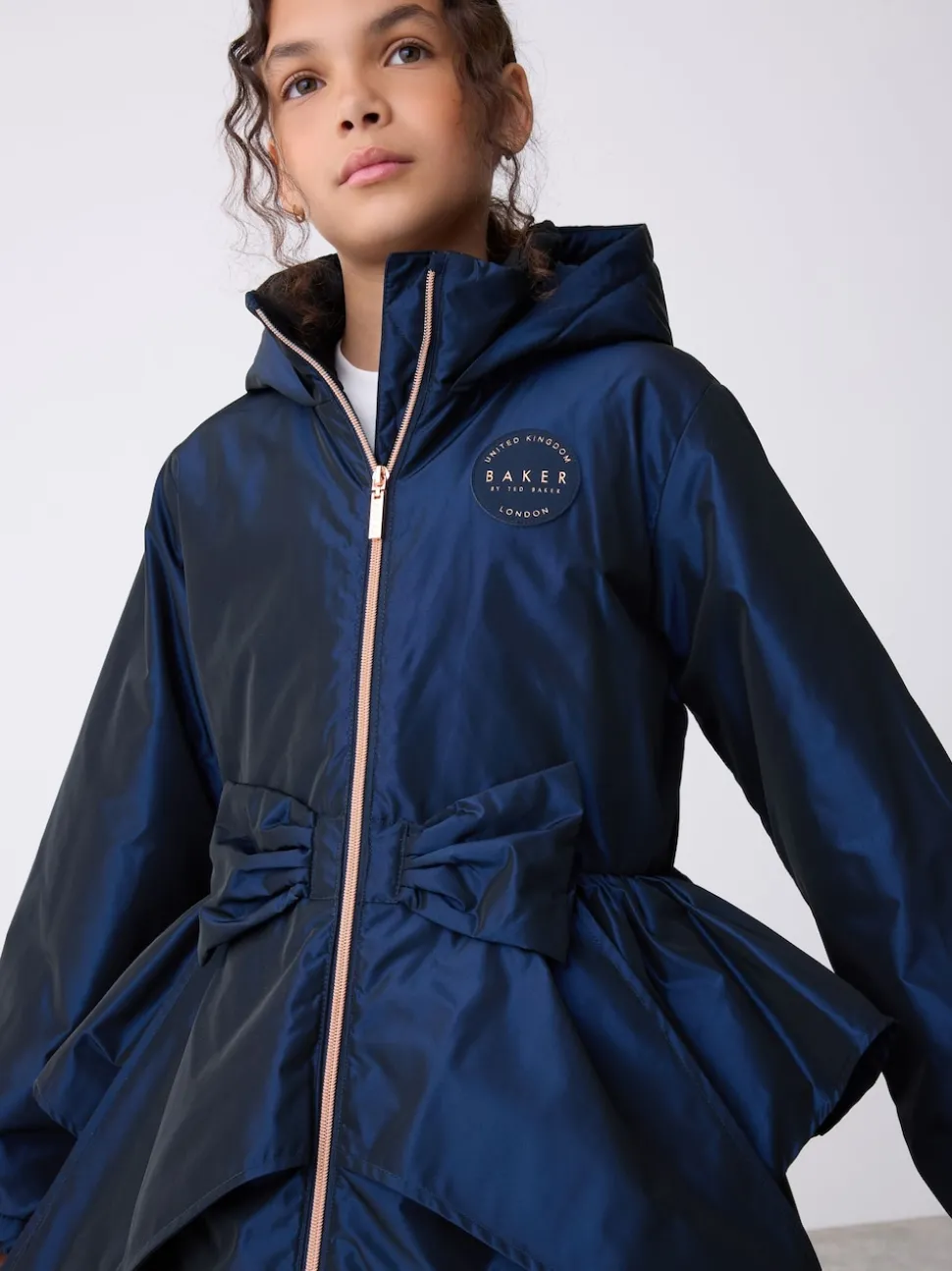 Baker by Ted Baker Shower Resistant Bow Frill Raincoat
