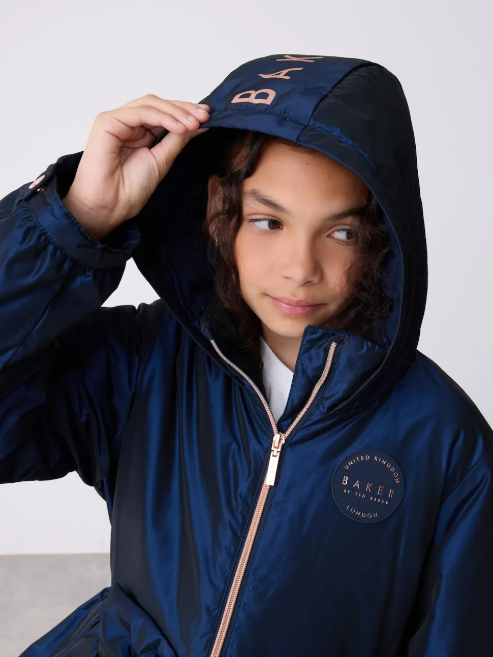 Baker by Ted Baker Shower Resistant Bow Frill Raincoat
