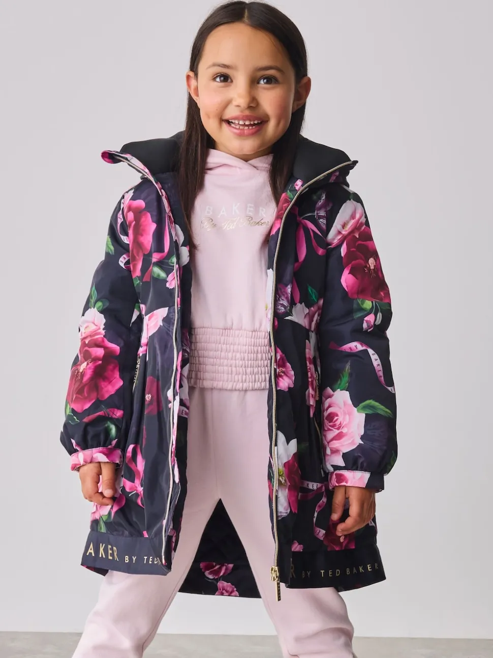 Baker by Ted Baker Shower Resistant Branded Hem Raincoat