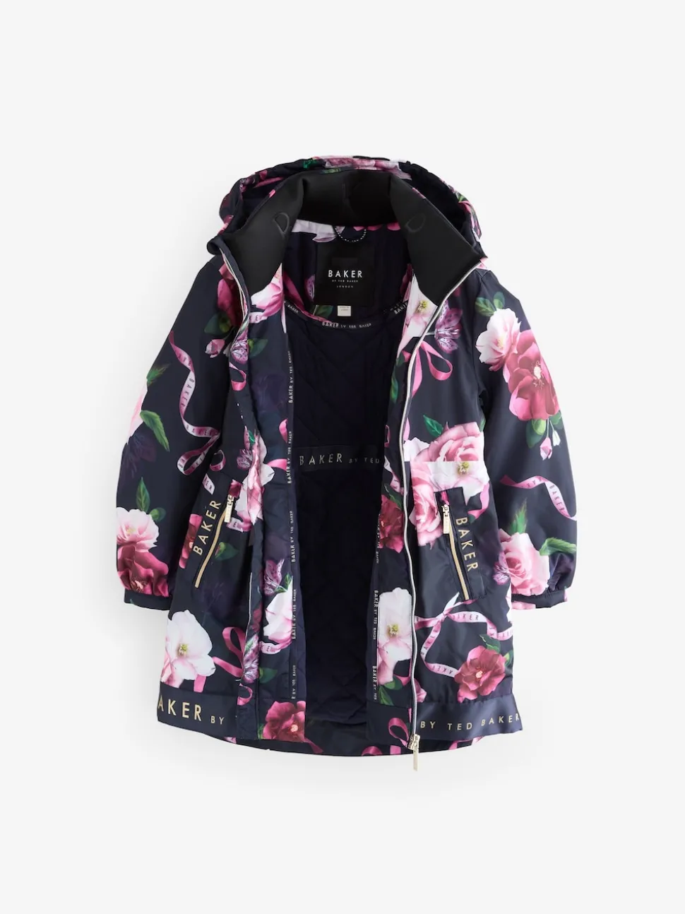 Baker by Ted Baker Shower Resistant Branded Hem Raincoat