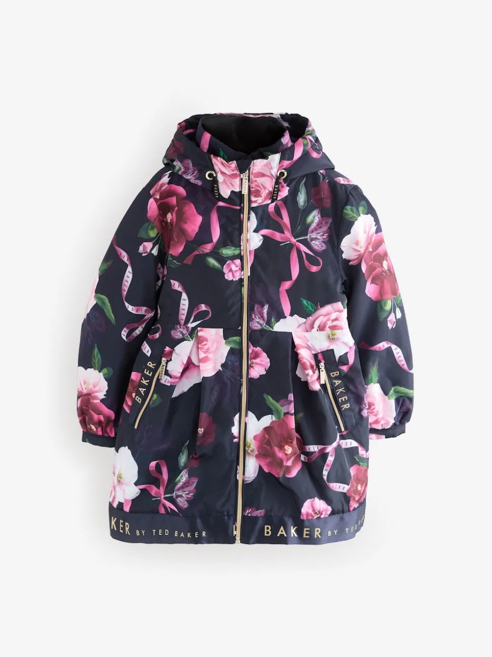Baker by Ted Baker Shower Resistant Branded Hem Raincoat