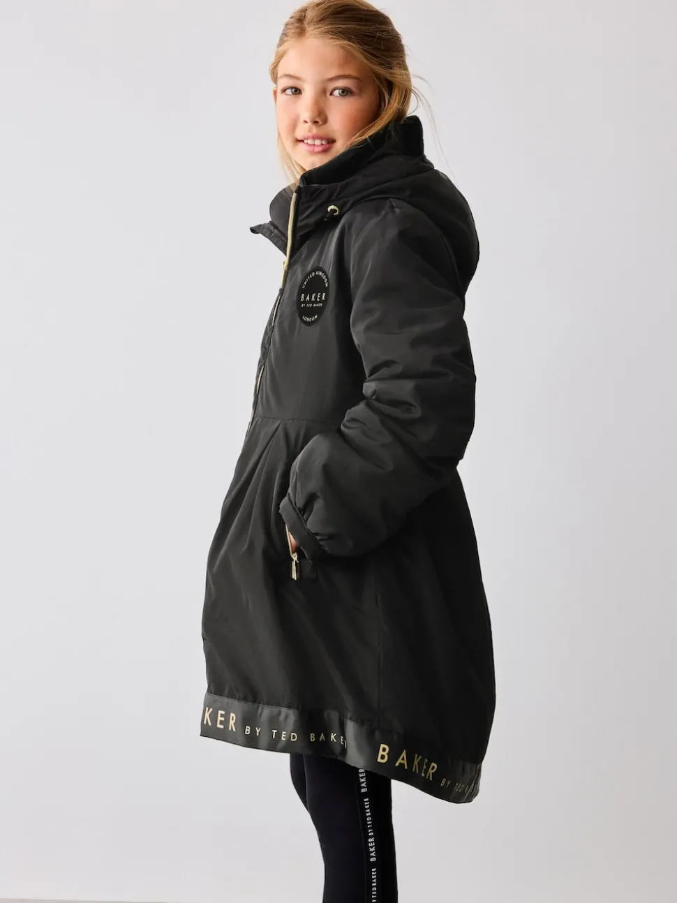 Baker by Ted Baker Shower Resistant Branded Hem Raincoat
