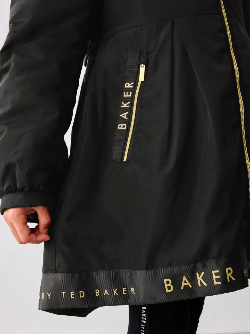 Baker by Ted Baker Shower Resistant Branded Hem Raincoat