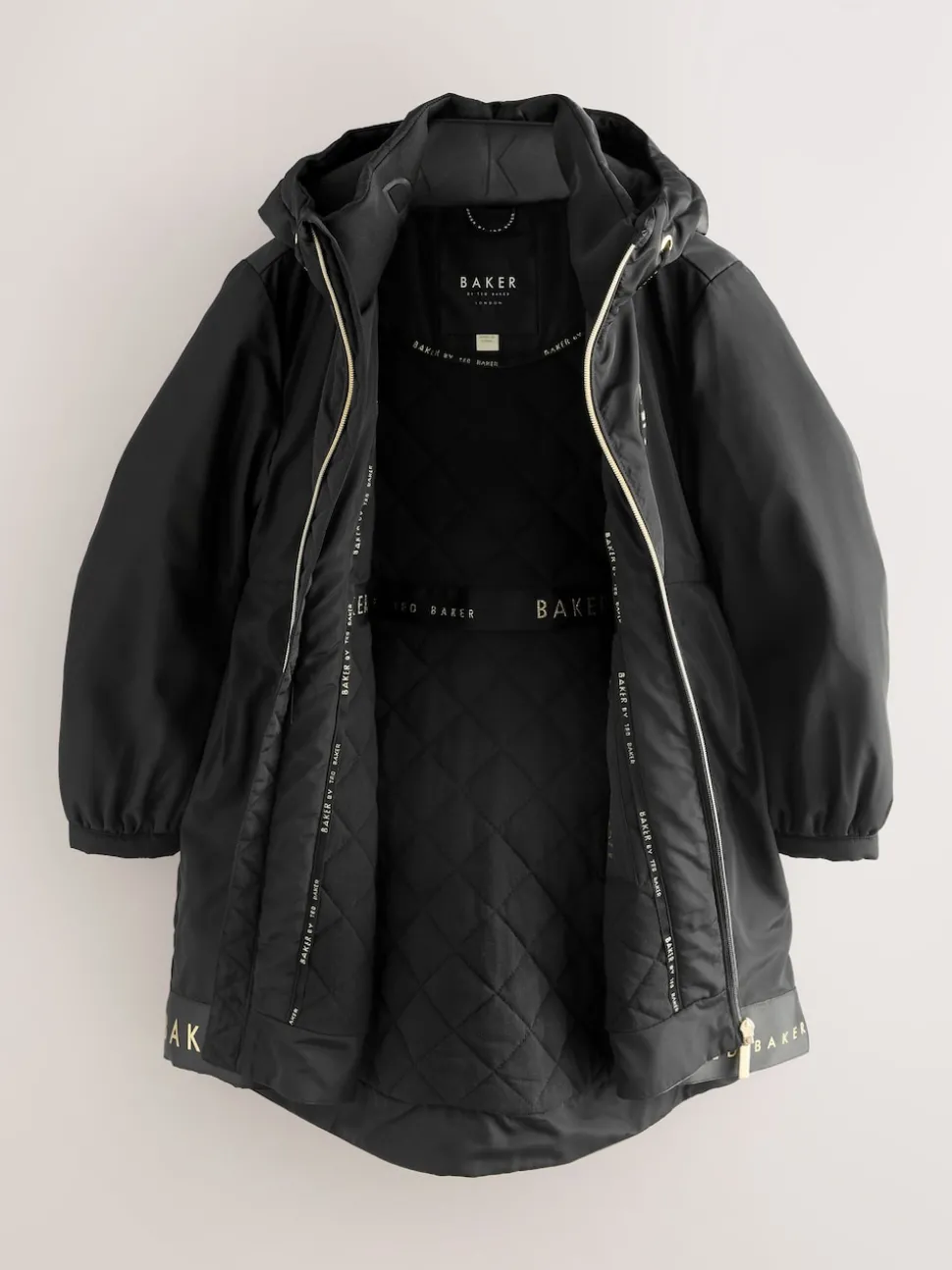 Baker by Ted Baker Shower Resistant Branded Hem Raincoat