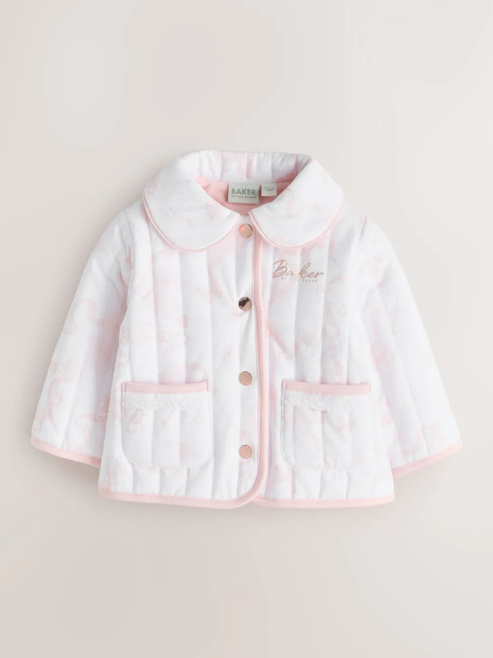 Baker by Ted Baker White Bunny Print Quilted Jacket