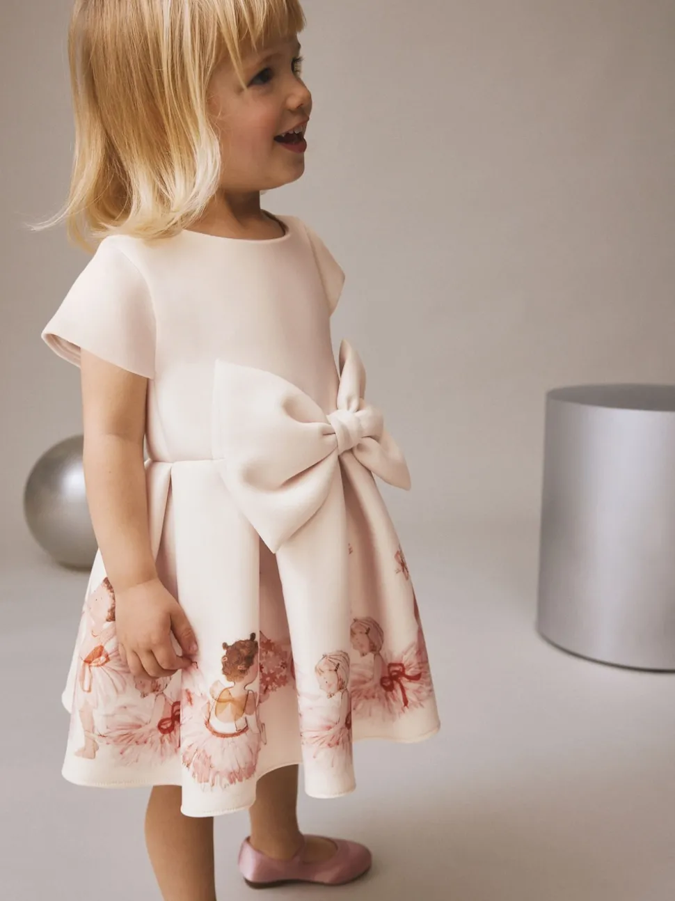 Ballet Pink Scuba Occasion Dress (3mths-7yrs)