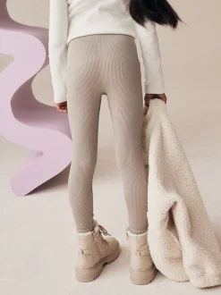 Beige Seamless Ribbed High Waist Leggings (3-16yrs)