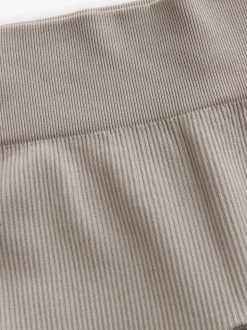 Beige Seamless Ribbed High Waist Leggings (3-16yrs)
