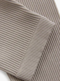 Beige Seamless Ribbed High Waist Leggings (3-16yrs)