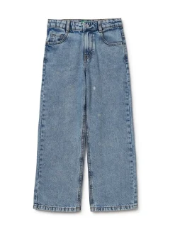 Benetton Blue Emebellished Straight Fit Jeans