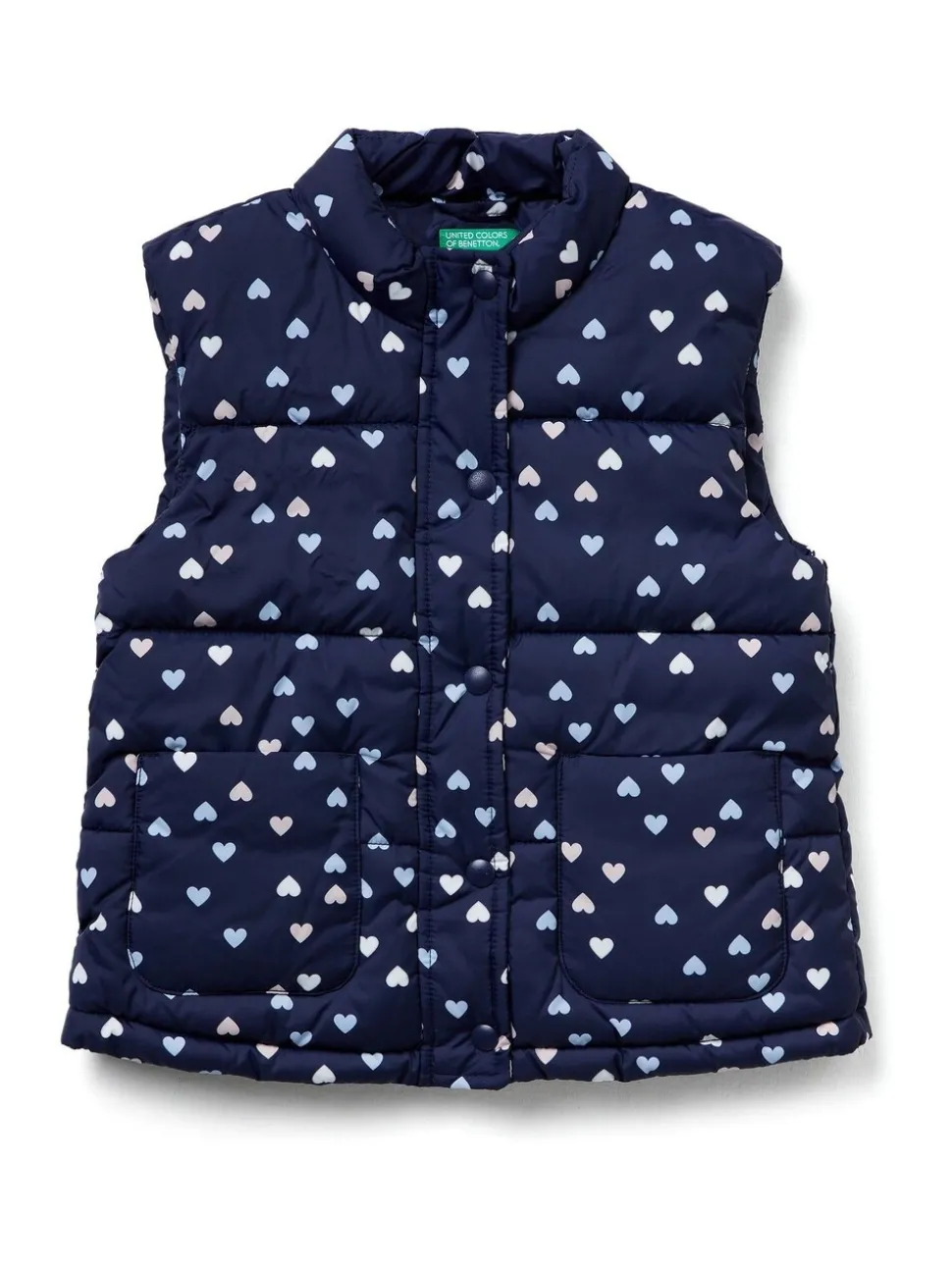 Benetton Blue Girls Printed Padded Gilet (2-6 yrs)