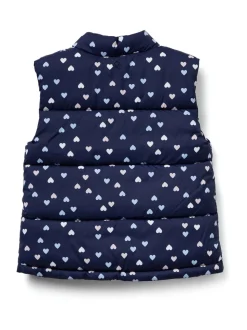Benetton Blue Girls Printed Padded Gilet (2-6 yrs)