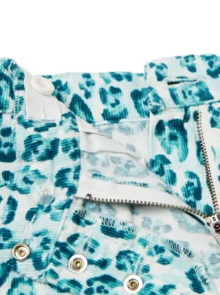Benetton Blue Leopard Print Velvet Skort