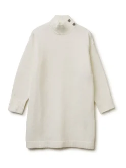 Benetton Cream High Neck Knitted Dress