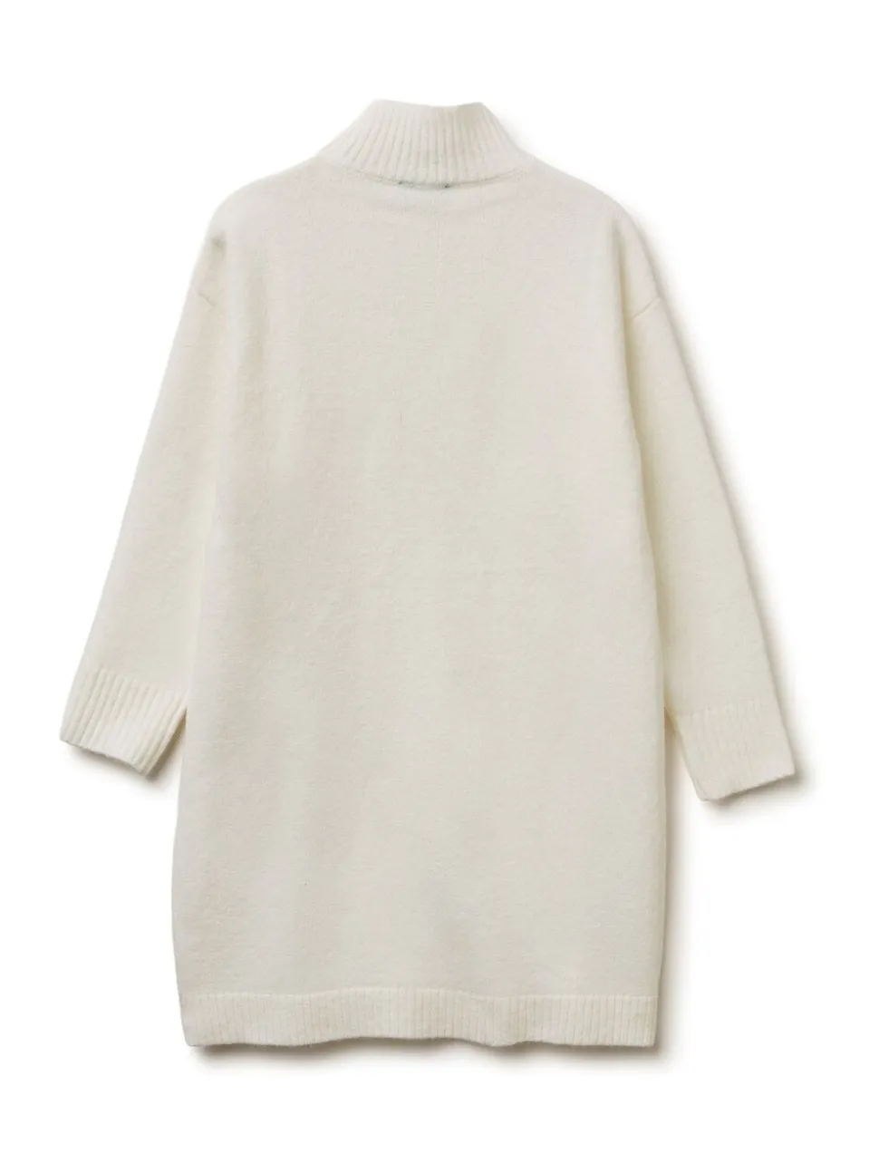 Benetton Cream High Neck Knitted Dress