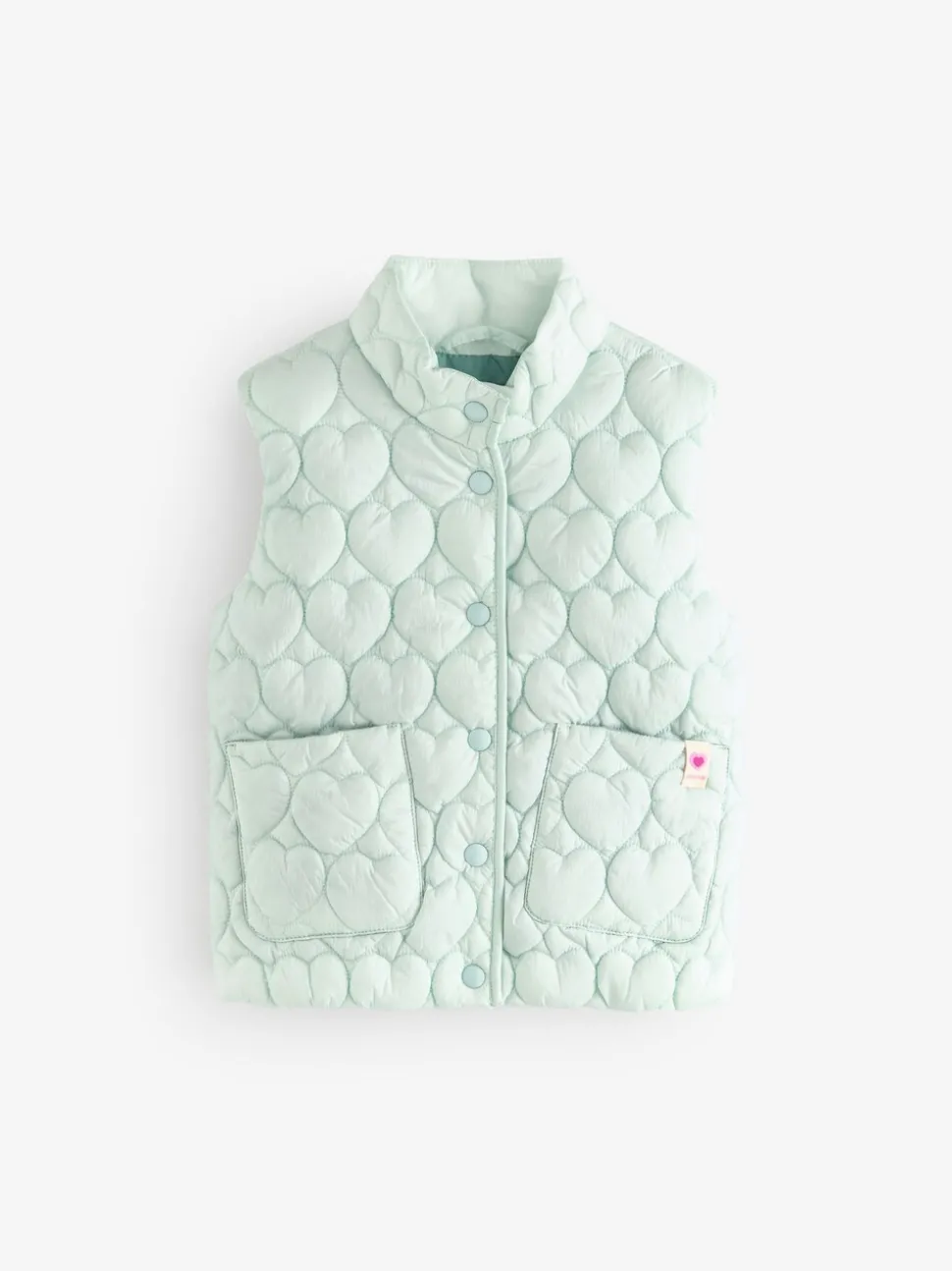 Benetton Girls Blue Heart Quilted Gilet