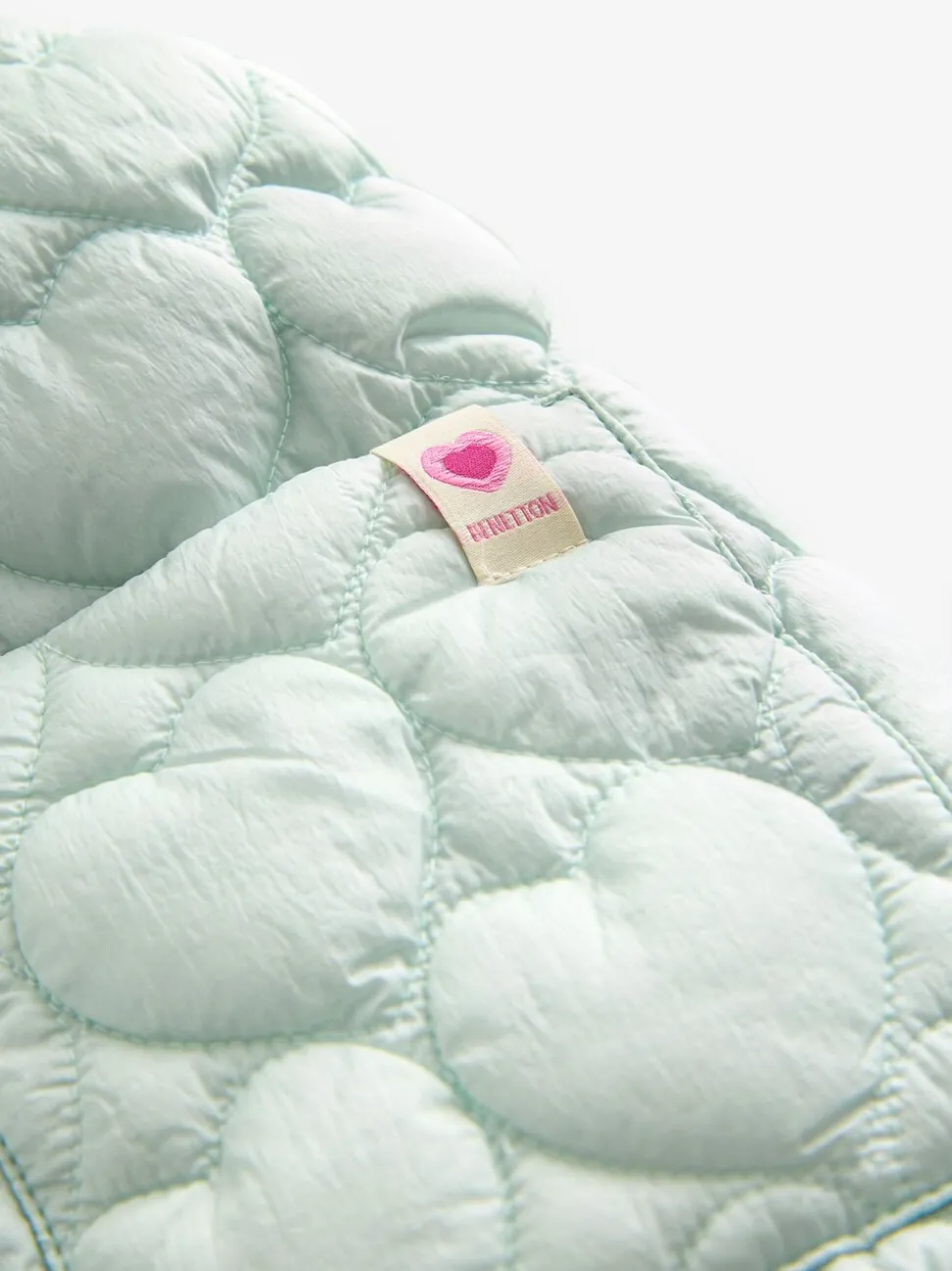 Benetton Girls Blue Heart Quilted Gilet