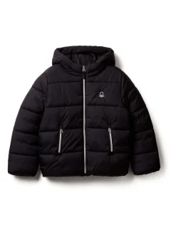 Benetton Girls Oversized Paddded Black Coat (6-14 yrs)