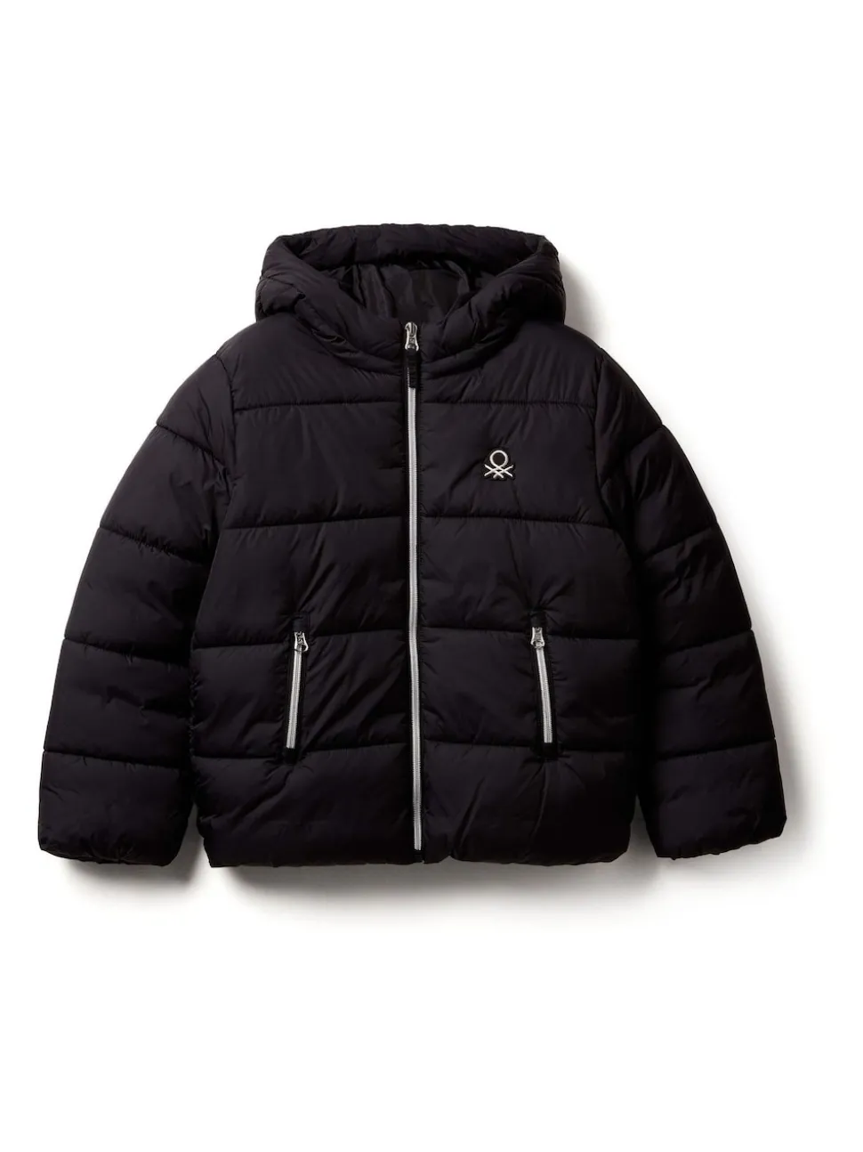Benetton Girls Oversized Paddded Black Coat (6-14 yrs)