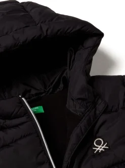 Benetton Girls Oversized Paddded Black Coat (6-14 yrs)
