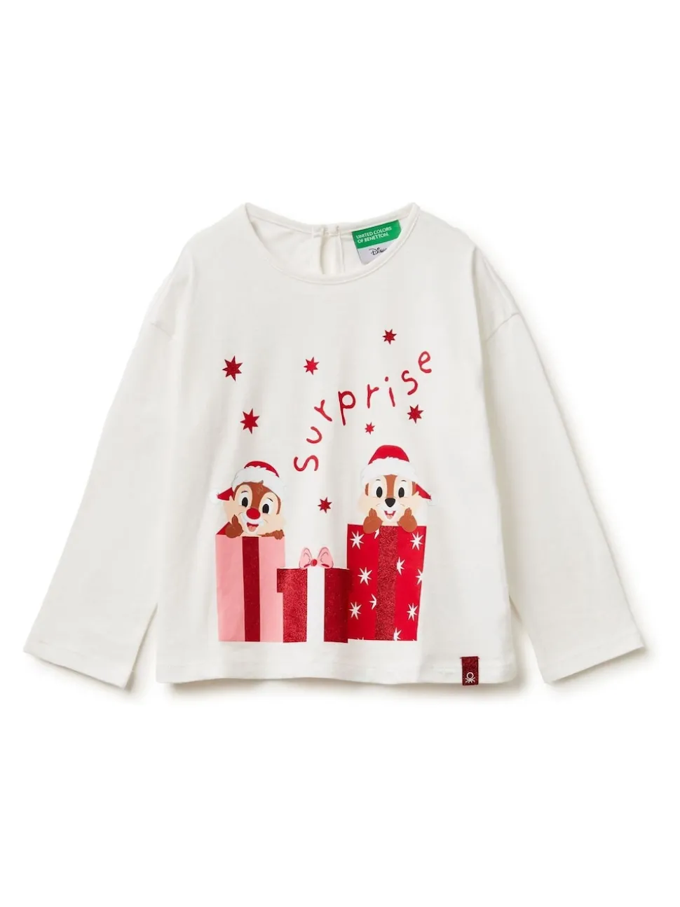 Benetton Long Sleeve Christmas Cream T-Shirt