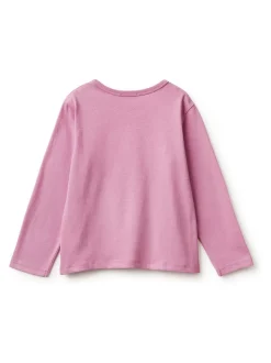 Benetton Long Sleeve Sequin Print Pink T-Shirt